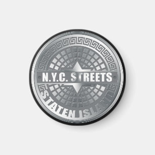 Grått från Manhål Staten Island Magnet