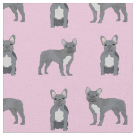 Grått Fransk Bulldog på Rosa Tyg