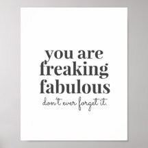 Grått Freaking Fabulous Motivational Confidence