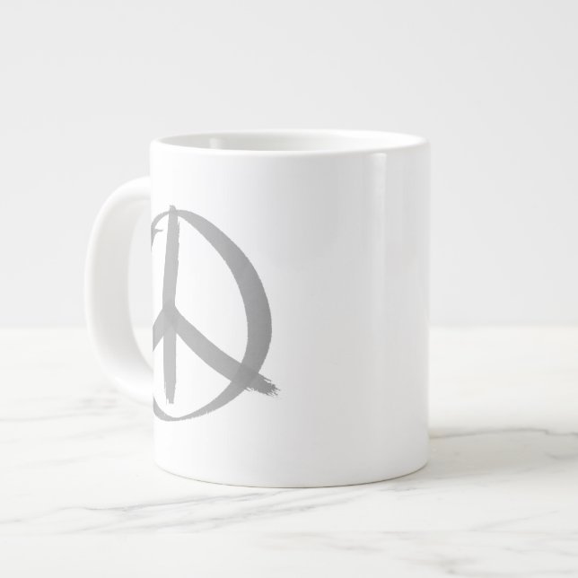 Grått Fredstecken Jumbo Mugg (Framsida vänster)