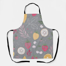 "Grått Fruit Mönster Apron