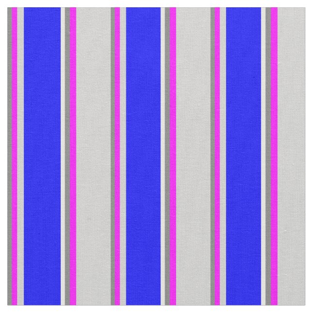 Grått, Fuchsia, Light Grått, Blue & Mint Cream Tyg (Närbild)