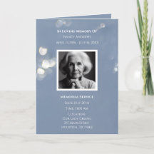 Grått Funeral Memorial Obituary Foldat Program