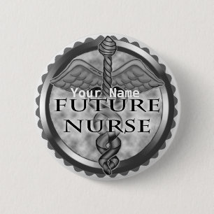 Grått Future Nurse Knapp