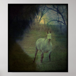 Grått Gallop Grunge Poster