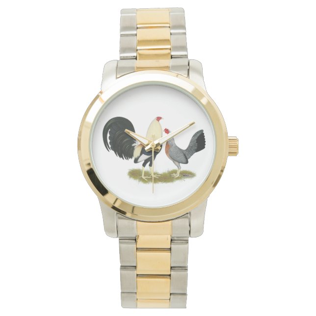 Grått Game Fowl Pair Armbandsur (Framsida)