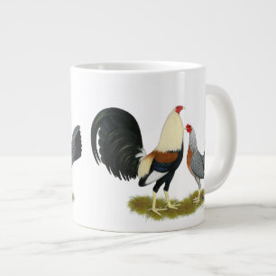 Grått Game Fowl Pair Jumbo Mugg