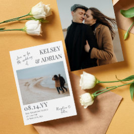 Grått Går med oss Modern Typografi Photo Bröllop Inbjudningar