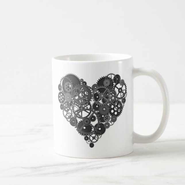 Grått Gears Heart Kaffemugg (Höger)