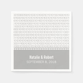Grått Geek Chic Binary Code Papper Napkins Pappersservett