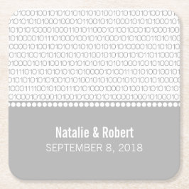 Grått Geek Chic Binary Code Papper Underlägg