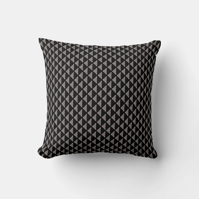 Grått Geometric Diamond Shapes Pillow Kudde (Framsida)