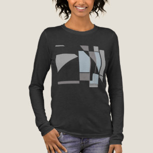 Grått Geometric MCM-inspirerad Abstrakt Art Design T Shirt
