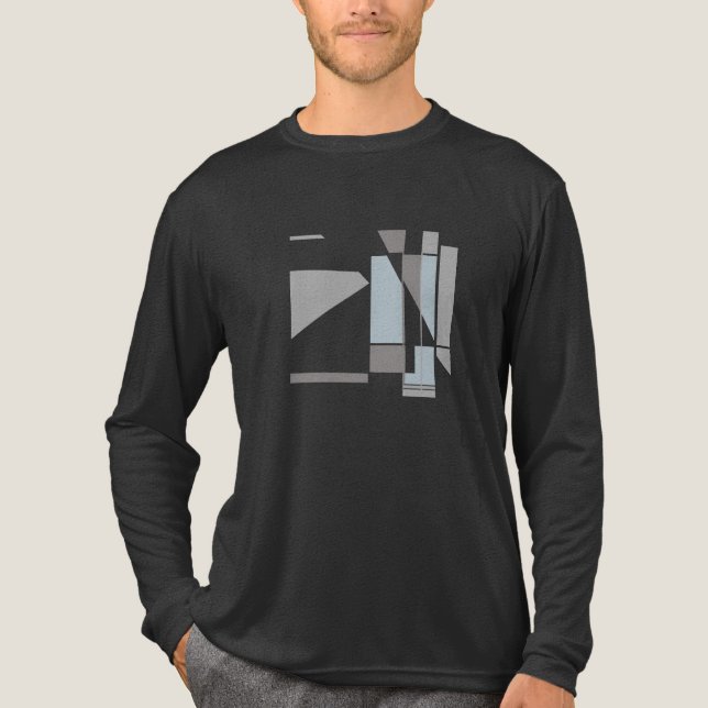Grått Geometric MCM-inspirerad Abstrakt Art Small T Shirt (Framsida)