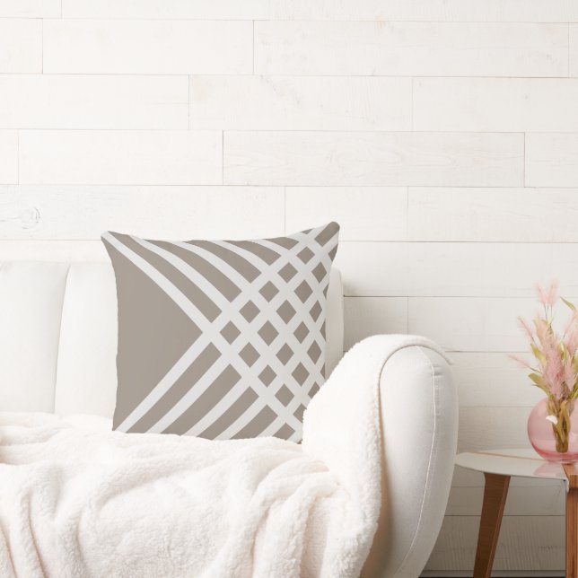 Grått Geometric Mönster Dekorativ kudde (Soffa)