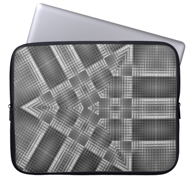 Grått Geometric Mönster Laptop Fodral (Framsidan)