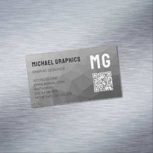 Grått-geometrisk maskkod mönster QR-kod Magnetiska Visitkort