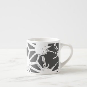 Grått-geometrisk mönster espressomugg