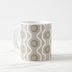 Grått-geometrisk mönster kaffemugg