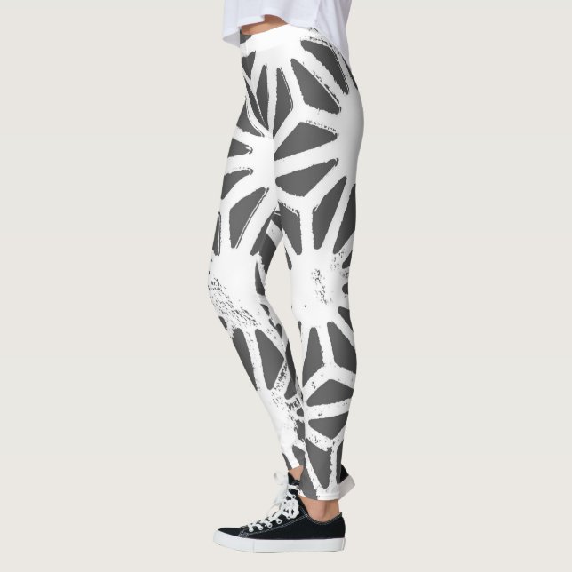 Grått-geometrisk mönster leggings (Vänster)