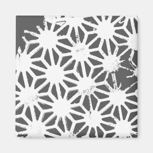 Grått-geometrisk mönster magnet