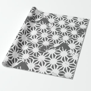 Grått-geometrisk mönster presentpapper