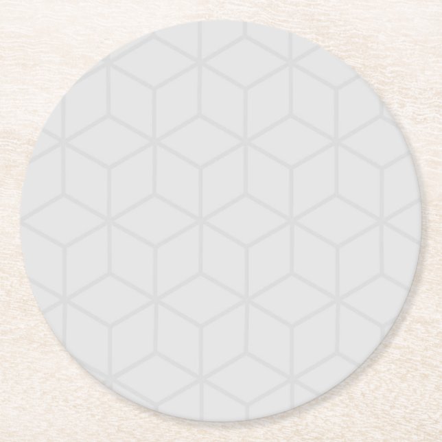 Grått-geometrisk underlägg uppsättning papper rund (Framsidan)