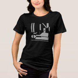 Grått Geometriska former Kombinationsabstrakt utfo T Shirt
