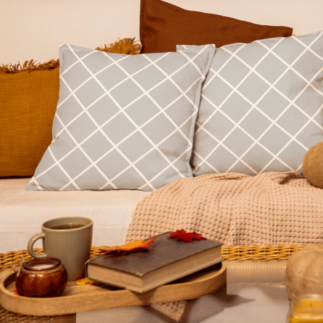 Grått Geometriska kvadrater Kudde (Skapare uppladdad)