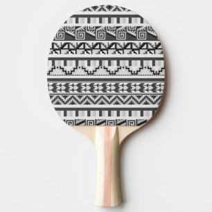 Grått geometriskt abstrakt Aztec stam- Pingisracket