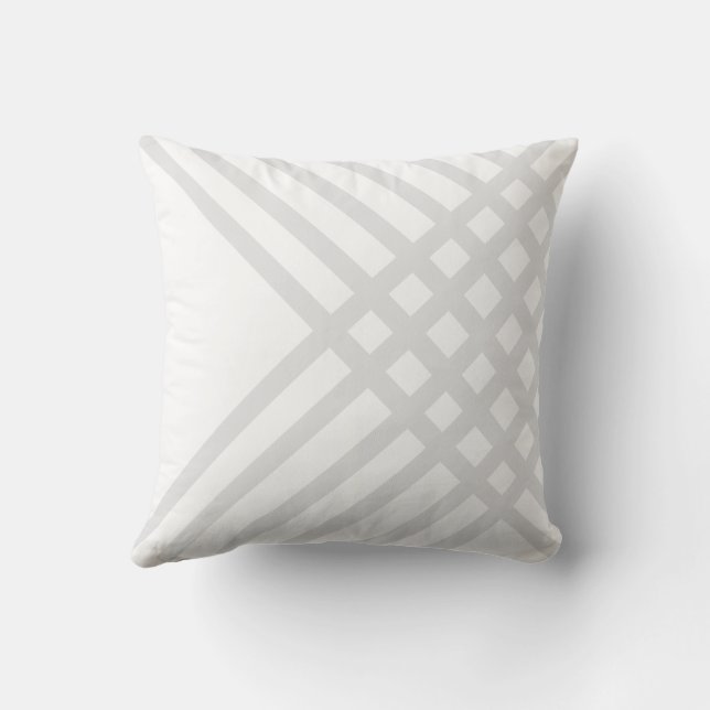 Grått geometriskt mönster kastkudde kudde (Baksida)