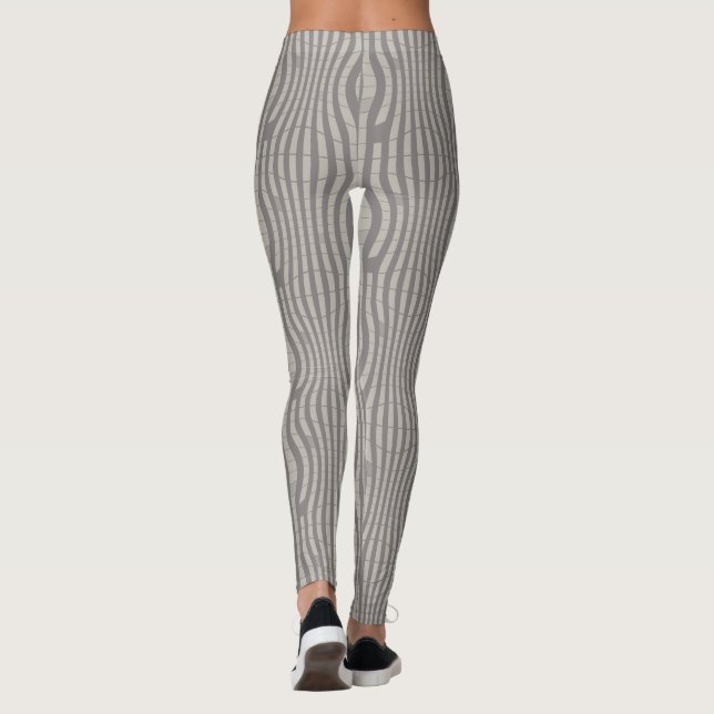grått geometriskt mönster leggings (Baksida)