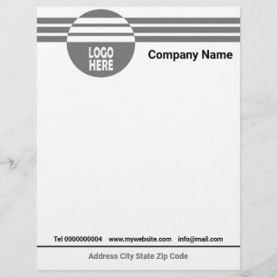 Grått-geometriskt rand med logotyp och QR-kod Brevhuvud