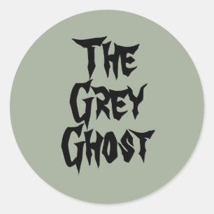 Grått Ghost Sticker Runt Klistermärke