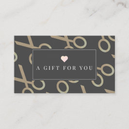 Grått Gift-certifikat för guld-sax eller Mönster-M Visitkort