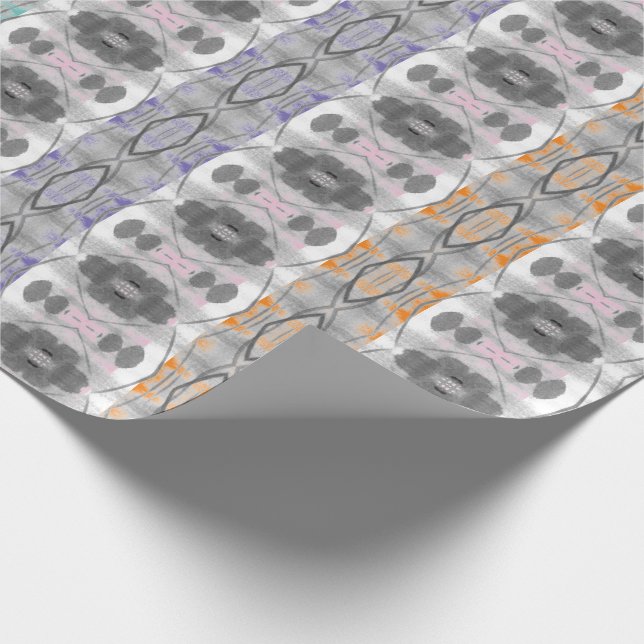 Grått Gift-omslag med Rand i Färg Presentpapper (Hörn)