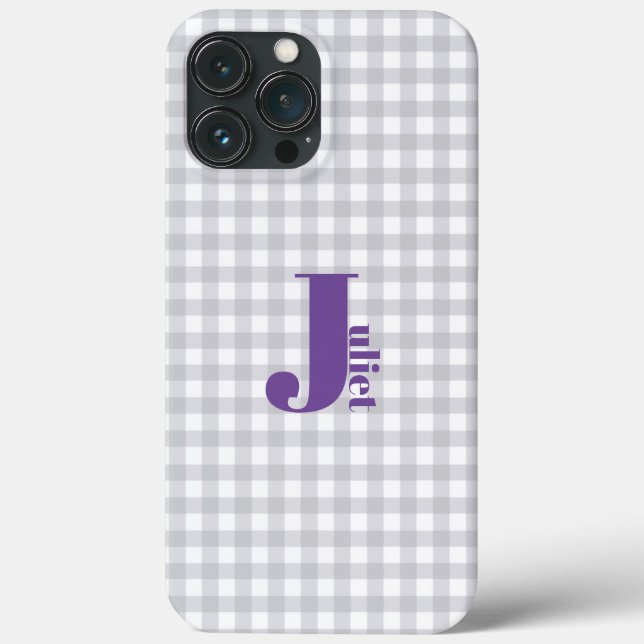 grått gingham Fodral-Mate iphone case (Baksida)