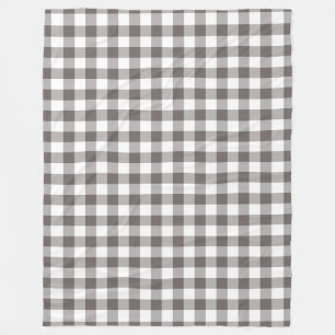 Grått Gingham Mönster Fleecefilt