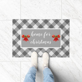 Grått Gingham Mönster Hem för julens Anpassningsba