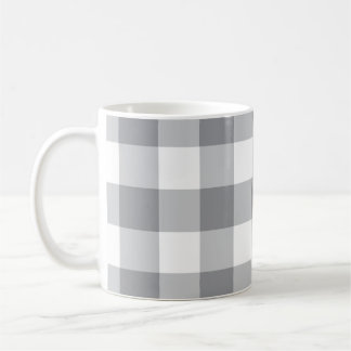 Grått Gingham Mönster Kaffemugg