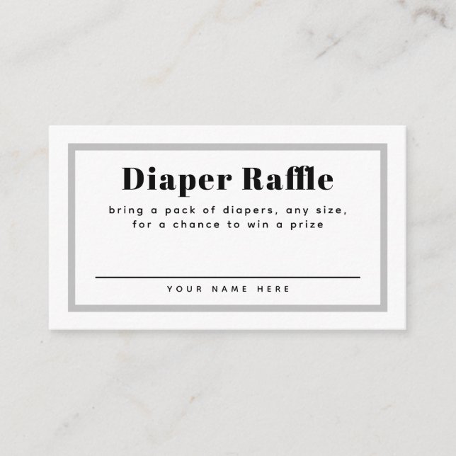 Grått Gingham Play Baby Shower Diaper Raffle Tilläggskort (Framsida)