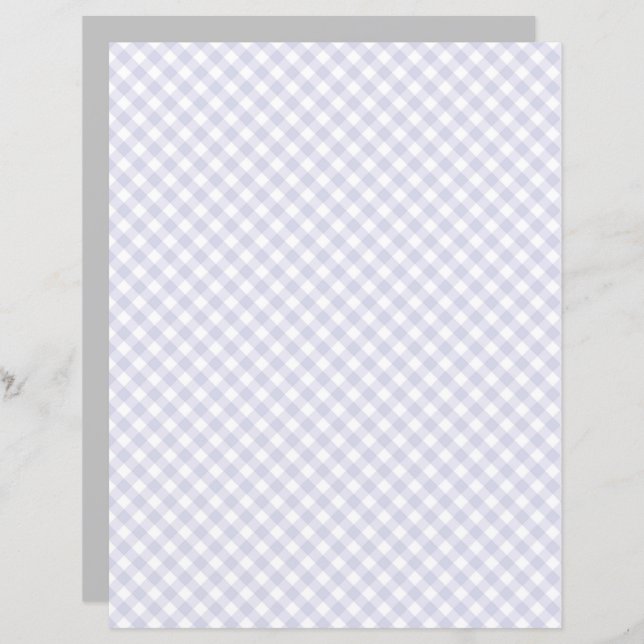 Grått Gingham Scrapbook Papper (Fram/baksida)
