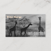 Grått Giraffe Elefant Bild Modern Artist Painter