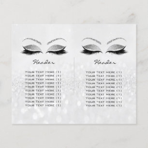 Grått Glitter Makeup Öga Lash Prices Logotyp Flygblad