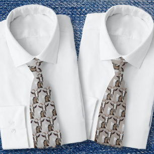 Grått Goats Mönster Tie Slips