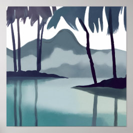 Grått gömt lagun poster