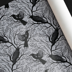 Grått Gothic Winter Berry Ravens jul Presentpapper