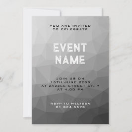 Grått Gradient Geometric Mesh Mönster Inbjudningar