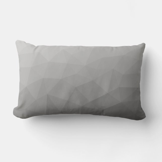 Grått Gradient Geometric Mesh Mönster Lumbarkudde (Framsida)