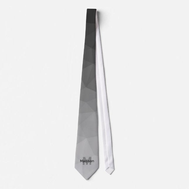 Grått-gradientgeometri, nät mönster Monogram Slips (Framsida)